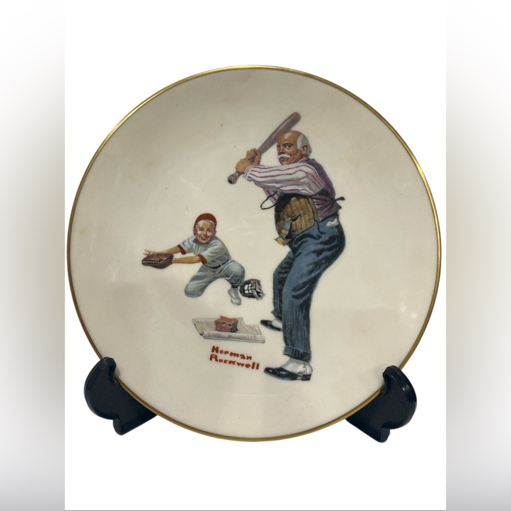 Batter Up 1981 Danbury Mint Norman Rockwell Saturday Evening Post Classics 8.5"
